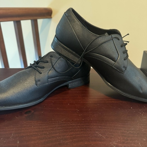 Calvin Klein Benton 2 Black textured oxford men’s dress shoes size 9 - Picture 2 of 13
